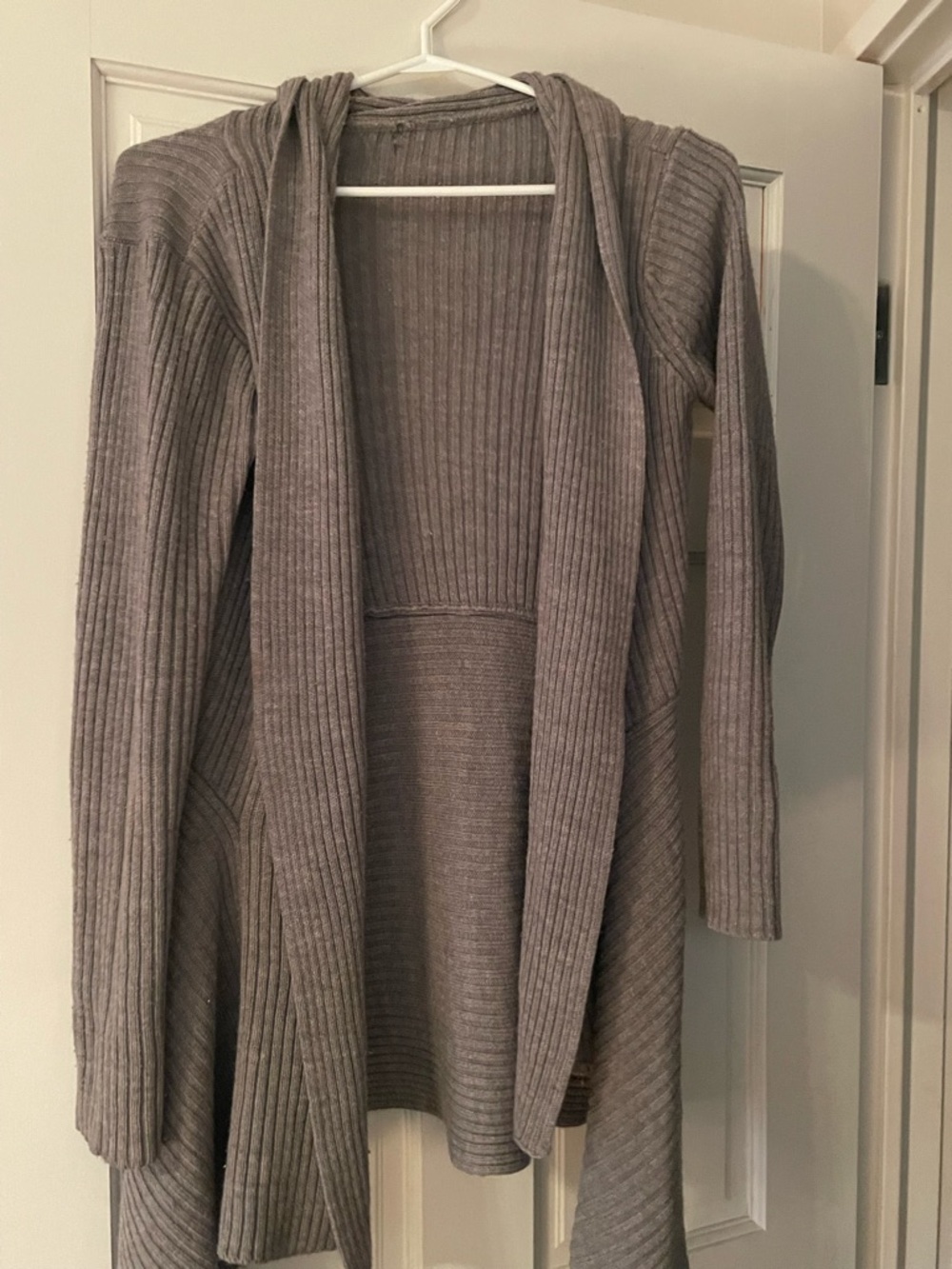 Warm Gray Ribbed Open-Front Cardigan - Picture 4 of 4